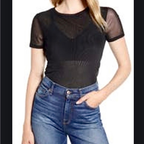 Halogen Mesh Short Sleeve Top - Picture 4 of 5